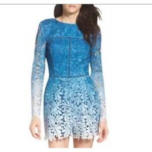 NWT Adelyn Rae Women’s Small Blue Ombré Lace Overlay Romper